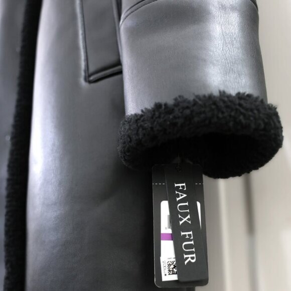 Guess men's trench coat faux fur black size XXL MSRP $350. - Picture 4 of 12